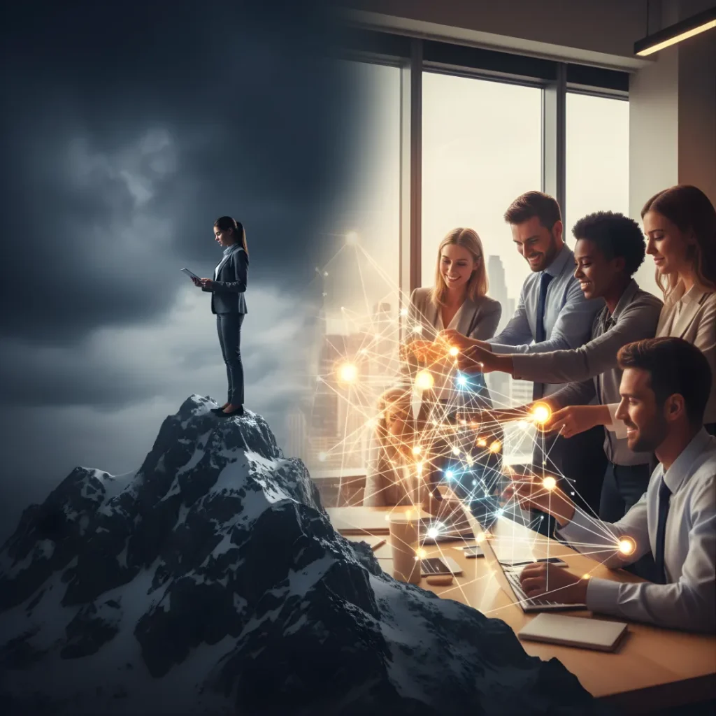 Startup founder networking benefits showing collaboration versus isolation.